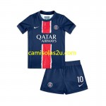 Camisolas de futebol Paris Saint-Germain Ousmane Dembele 10 Criança Equipamento Principal 2024/25 Manga Curta